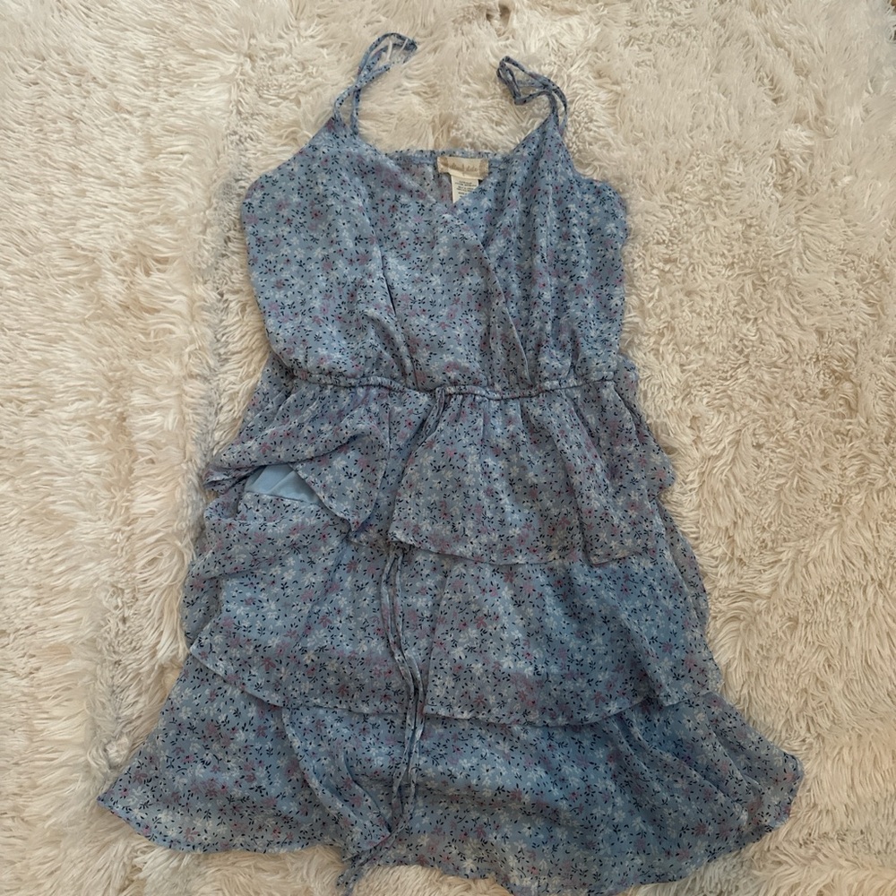 Altar'd State Blue Halter Tiered Sundress